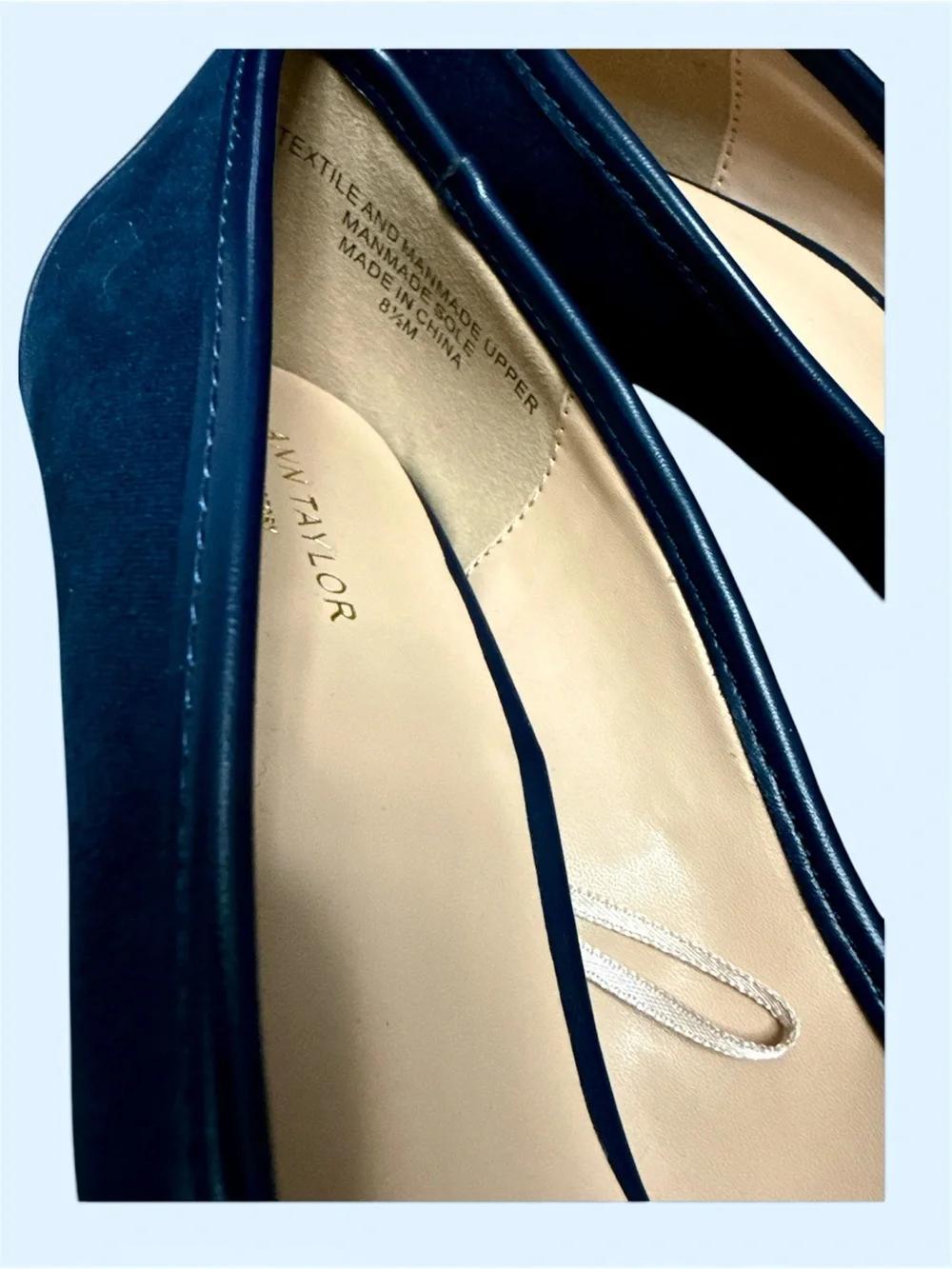 Ann Taylor Navy Suede Block Pump Heels